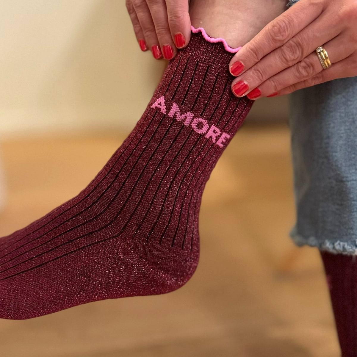 Socken Glitzer Statement