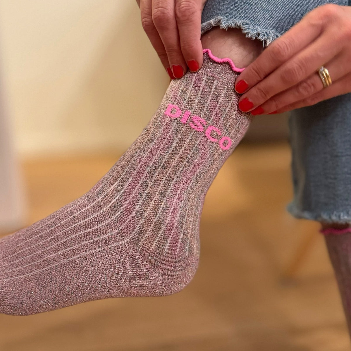 Socken Glitzer Statement