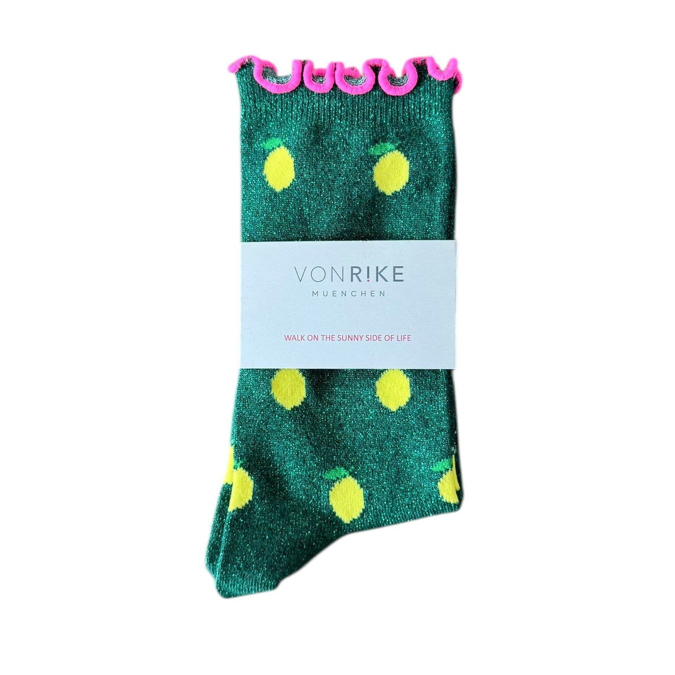 Socken Glitzer Lemon