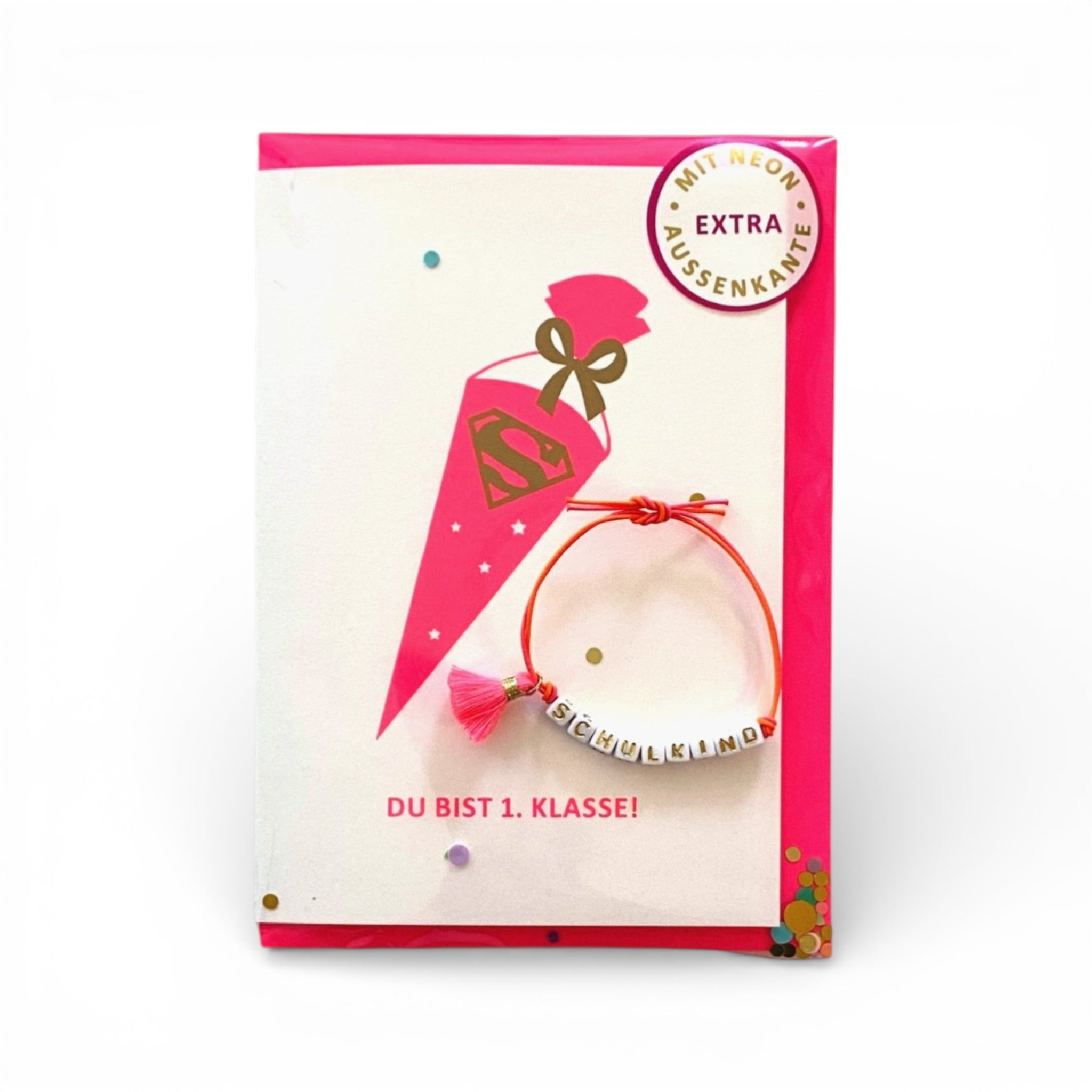 KARTE ZUR EINSCHULUNG: ARMBAND SCHULKIND  for GIRLS