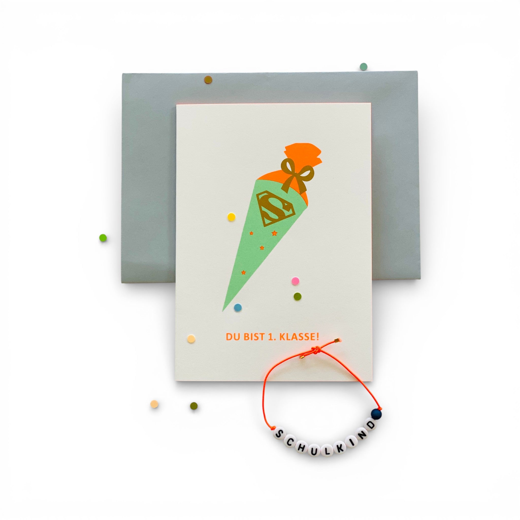 KARTE ZUR EINSCHULUNG: ARMBAND SCHULKIND BOYS