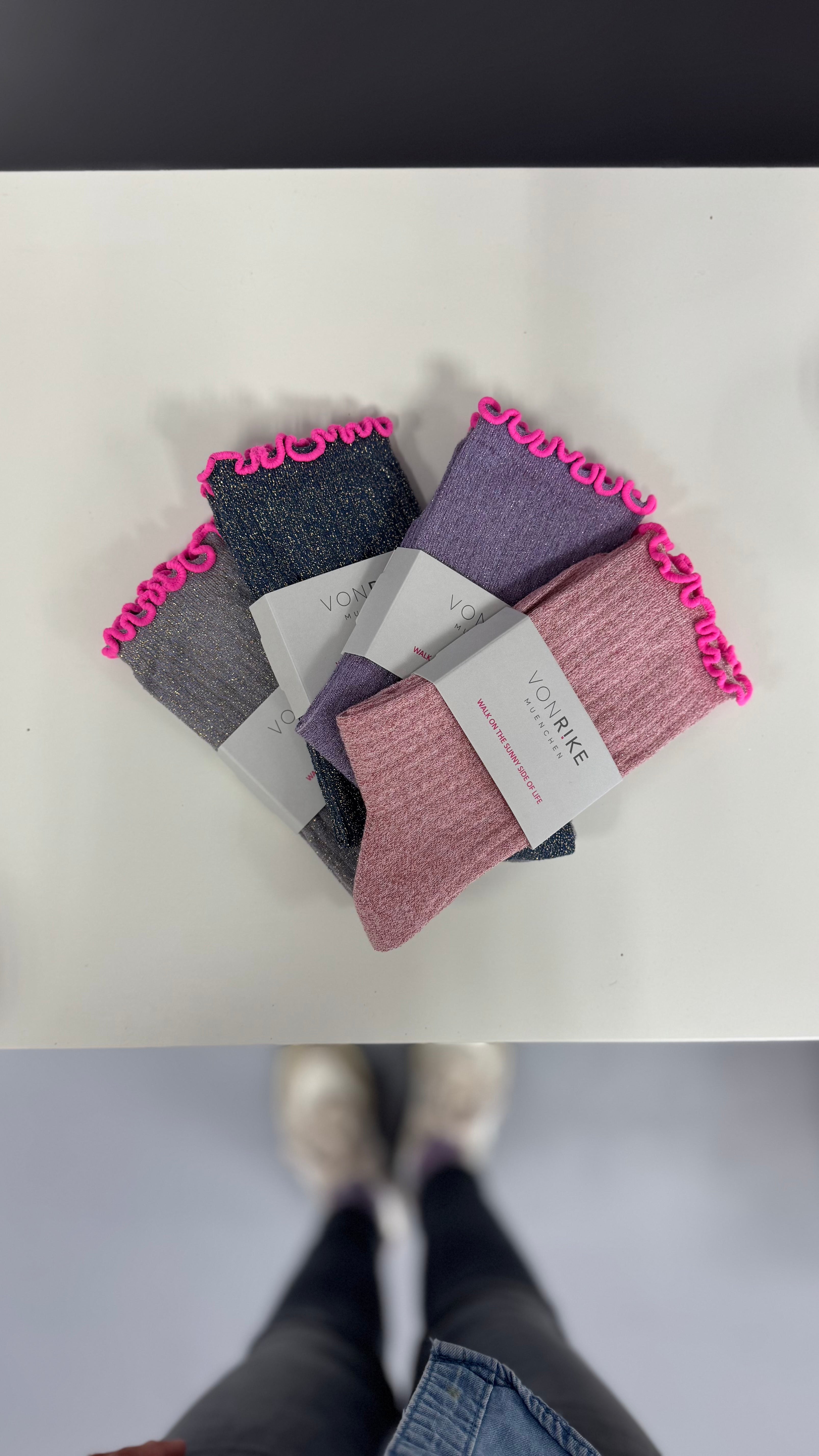 SOCKEN GLITZER RINGEL